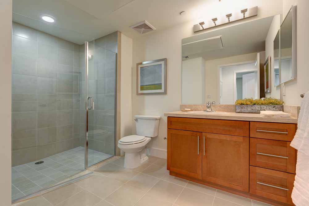 Picture of a master bathroom.