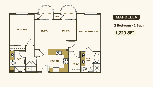 One Bedroom Layout 1D
