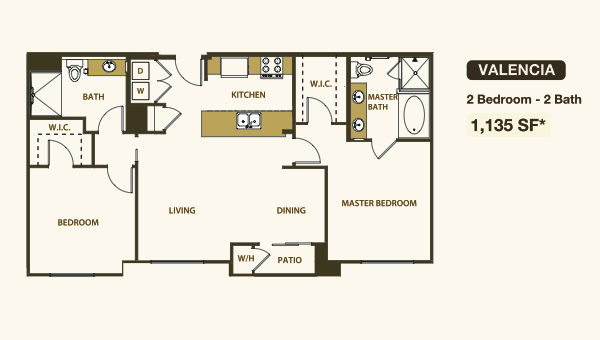 Two Bedroom Layout 2B
